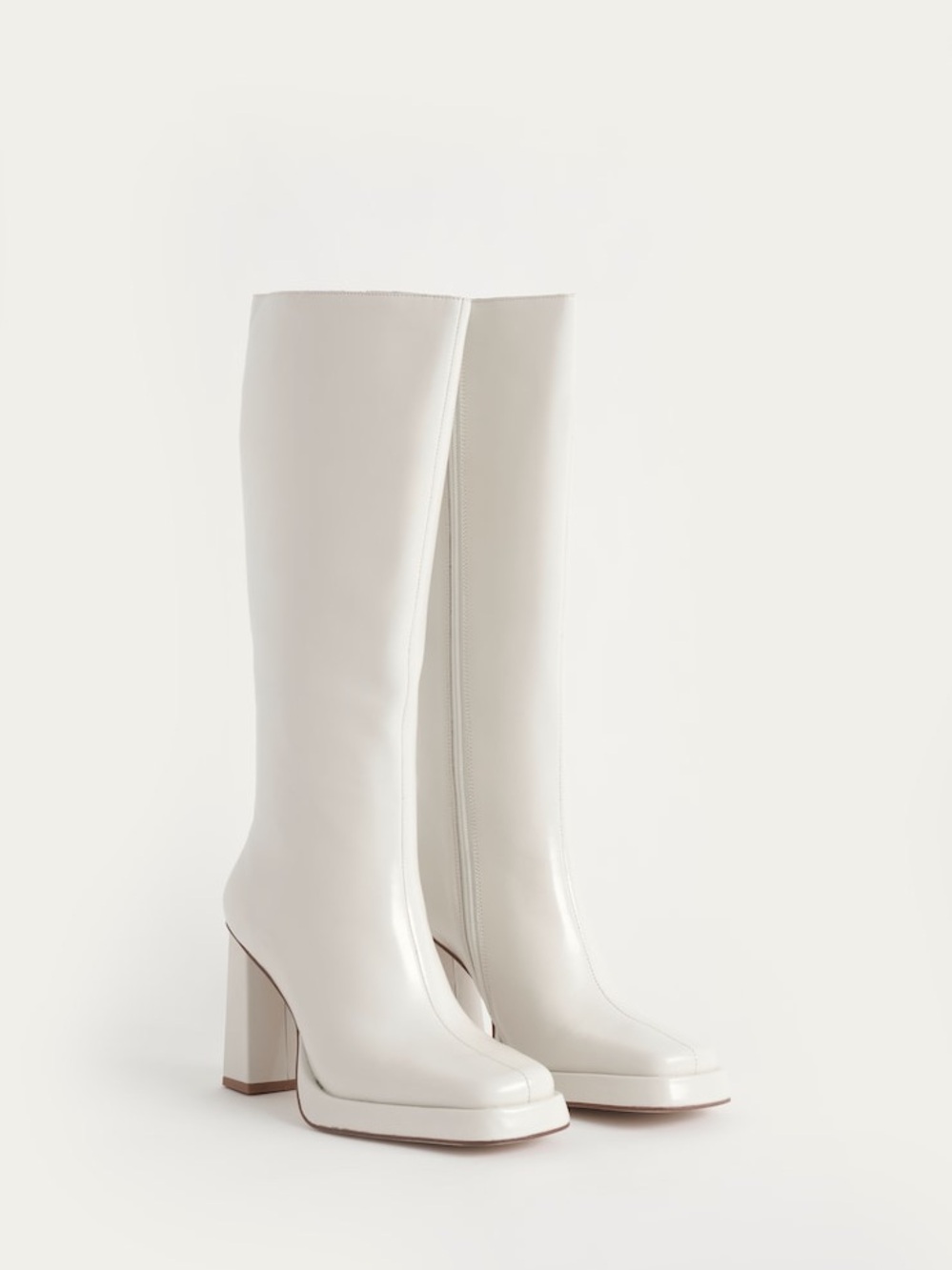 Jeffrey Campbell Maximal White Leather Platform Boots